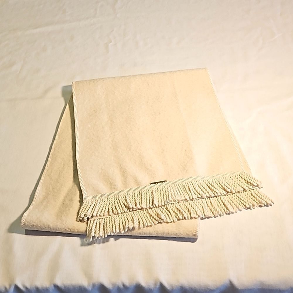 Geiger Wool Scarf  Tan/Beige Color NWOT  69 Inches Length, 13 Inches Width